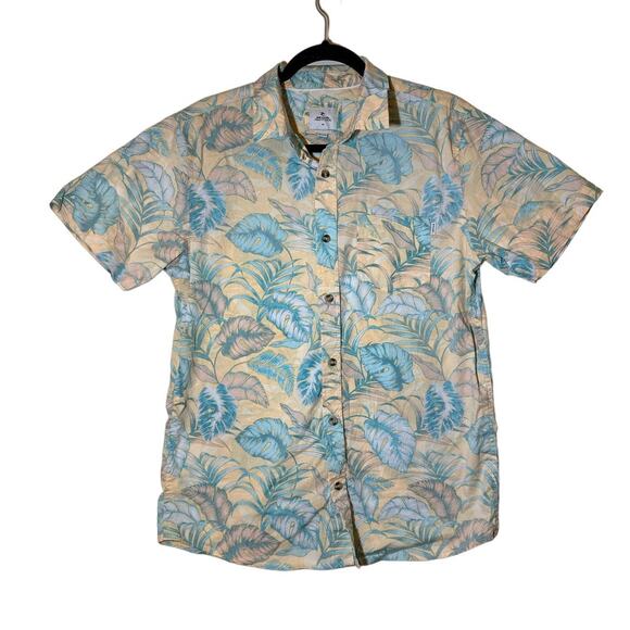 Rip Curl Men's Floral Short Sleeve Button Down Size Medium - Picture 1 of 4